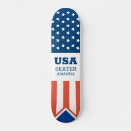 Skateboard Bandera estadounidense Patriótica Personalizada