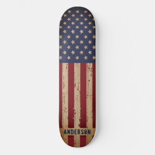 Skateboard Bandera estadounidense Patriótica Personalizada Ma