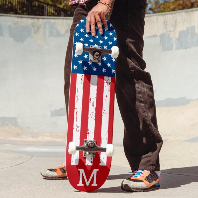 Skateboard Bandera estadounidense personalizado Patriótica Pe (Subido por el creador)