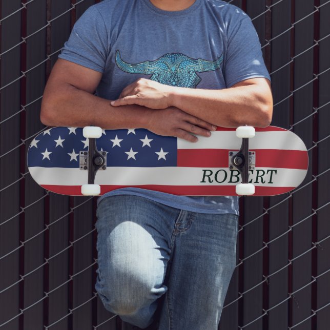 Skateboard Bandera estadounidense personalizado USA 4 de juli (Exterior 3)