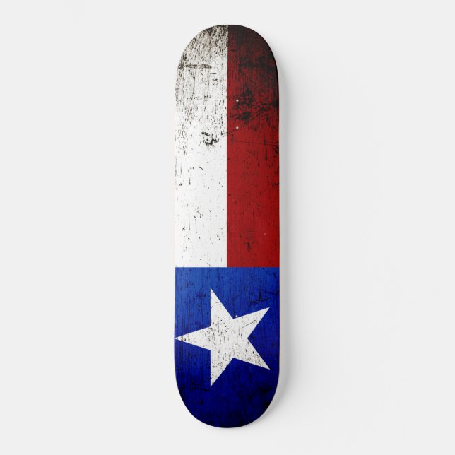 Skateboard Bandera Estatal Black Grunge Texas (Anverso)