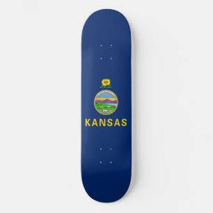 Skateboard Bandera estatal de Kansas