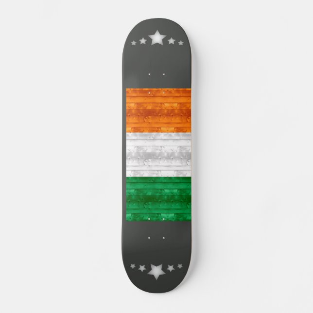 Skateboard Bandera irlandesa de madera (Anverso)