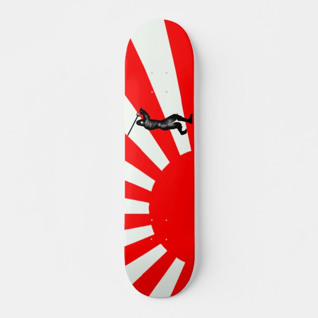 Skateboard Bandera japonesa con Ninja (Anverso )