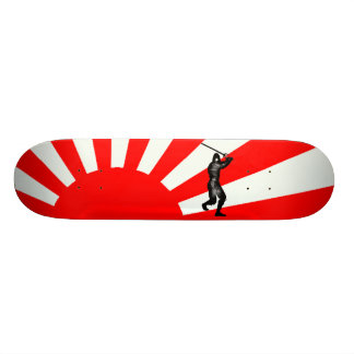 Skateboard Bandera japonesa con Ninja