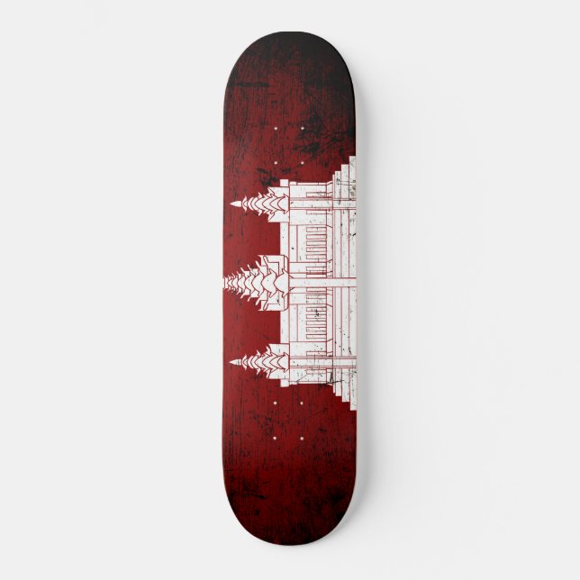 Skateboard Bandera negra de Camboya del Grunge (Anverso)