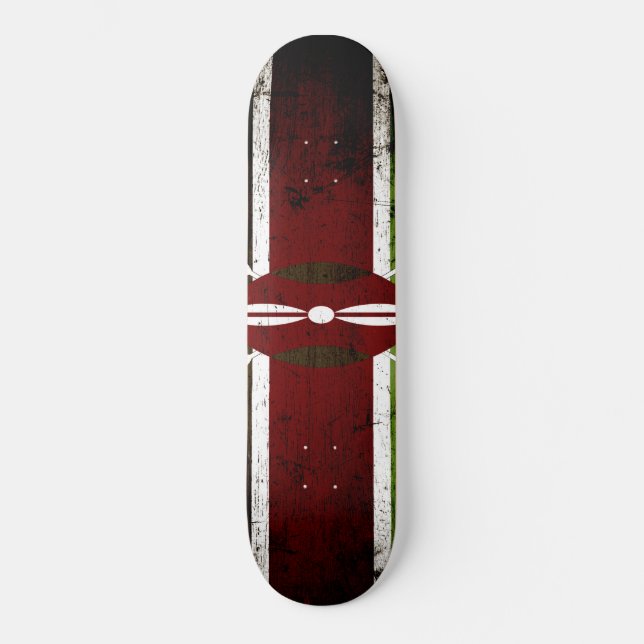 Skateboard Bandera negra de Kenia del Grunge (Anverso)