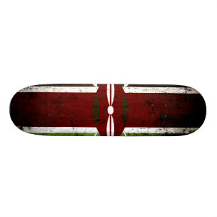 Skateboard Bandera negra de Kenia del Grunge