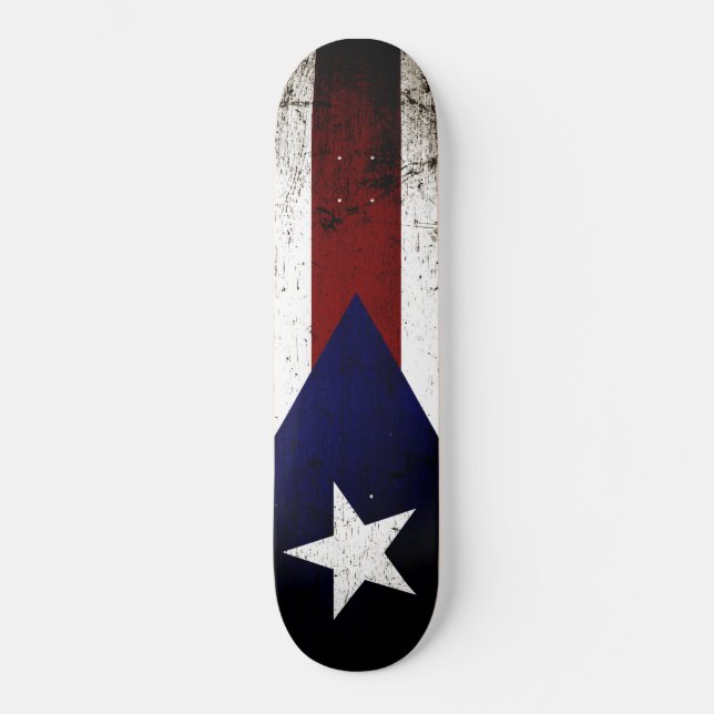 Skateboard Bandera negra de Puerto Rico (Anverso)