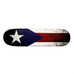 Skateboard Bandera negra de Puerto Rico
