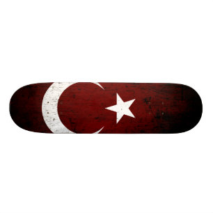 Skateboard Bandera negra de Turquía del Grunge