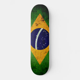 Skateboard Bandera negra del Brasil del Grunge