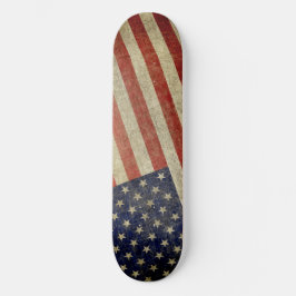 Skateboard Bandera norteamericana deprimida y angustiada