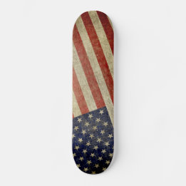 Skateboard Bandera norteamericana deprimida y angustiada