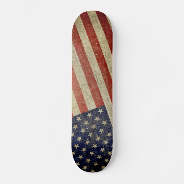 Skateboard Bandera norteamericana deprimida y angustiada (Anverso)