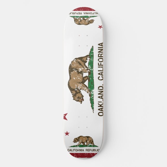 Skateboard bandera Oakland de California (Anverso)