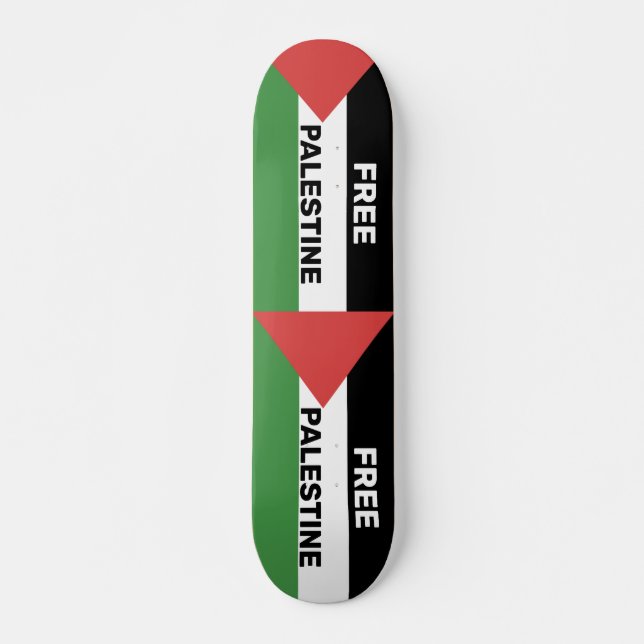 SKATEBOARD BANDERA PALESTINA LIBRE BLANCO VERDE NEGRO ROJO (Anverso )