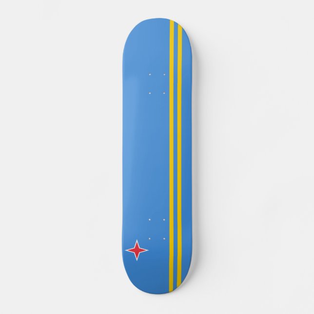 Skateboard Bandera patriótica de Aruba (Anverso)