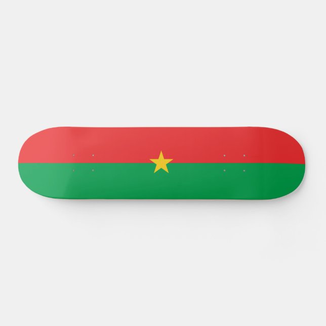 Skateboard Bandera patriótica de Burkina Faso (Horz)