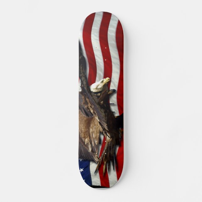 Skateboard Bandera Patriótica de los Estados Unidos Águilas c (Anverso)