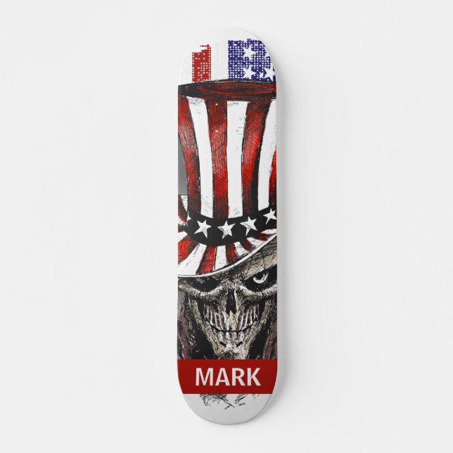 Skateboard Bandera Patriótica Norteamericana Personalizada (Anverso )