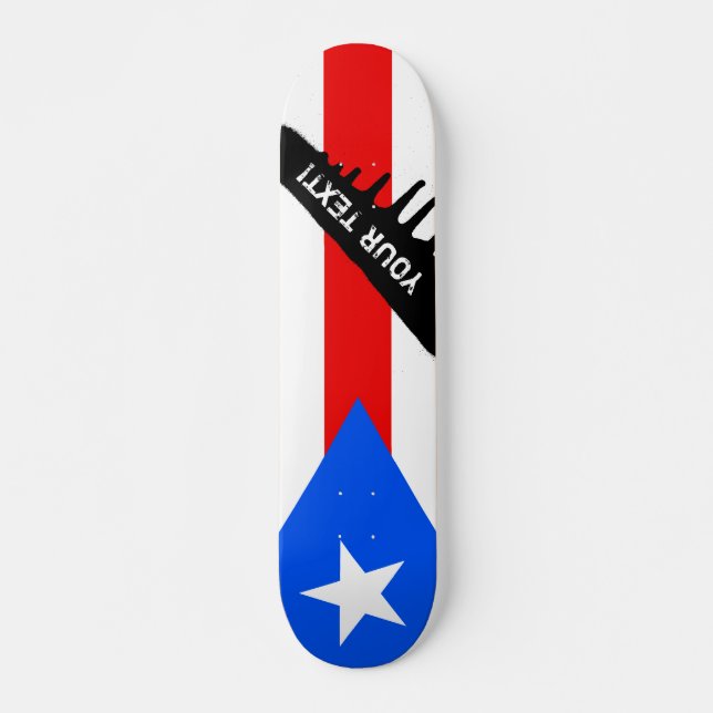 Skateboard Bandera portorriqueña clásica (Anverso )
