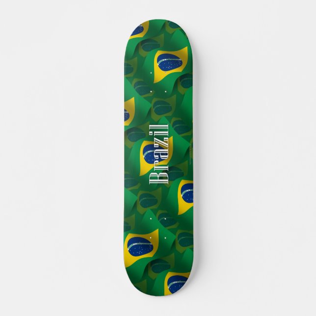 Skateboard Bandera que agita del Brasil (Anverso )