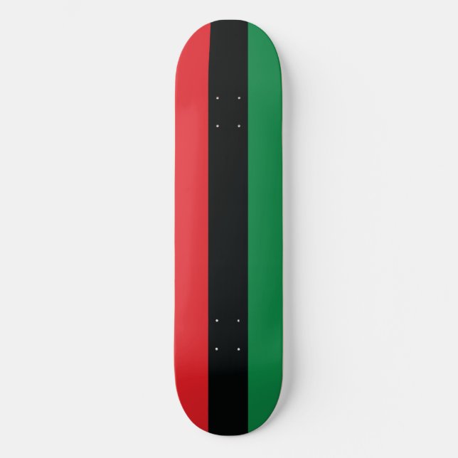 Skateboard Bandera roja, negra y verde (Anverso)