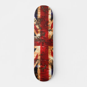 Skateboard Bandera Rota Patriótica del Reino Unido