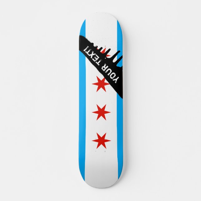 Skateboard Bandera tradicional de Chicago (Anverso )