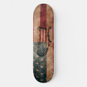 Skateboard Bandera vintage grunge USA estrellas y franjas y m