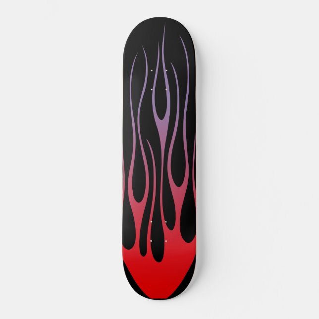 Skateboard banderas rojas en fondo negro (Anverso)