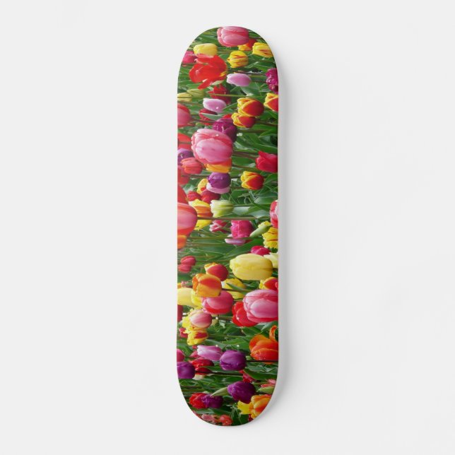 Skateboard Banner del Jardín de las Flores de Tulipanes (Anverso)