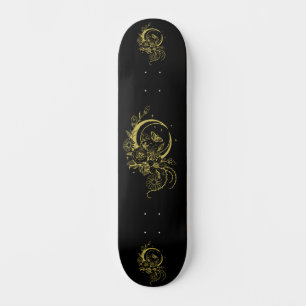 Skateboard Baraja de luna creciente floral de estilo de tatua