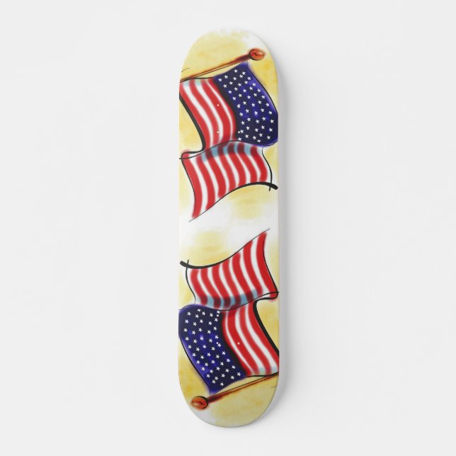 Skateboard baraja de patinaje con bandera norteamericana de g (Anverso )