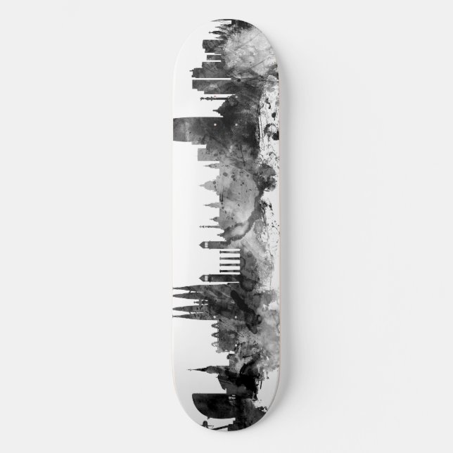 Skateboard Barcelona España Skyline Black White (Anverso)