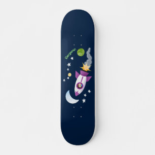 Skateboard Barco de cohetes en ilustracion de personalizado e