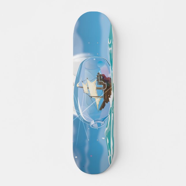 Skateboard Barco en una botella en el mar (Anverso )