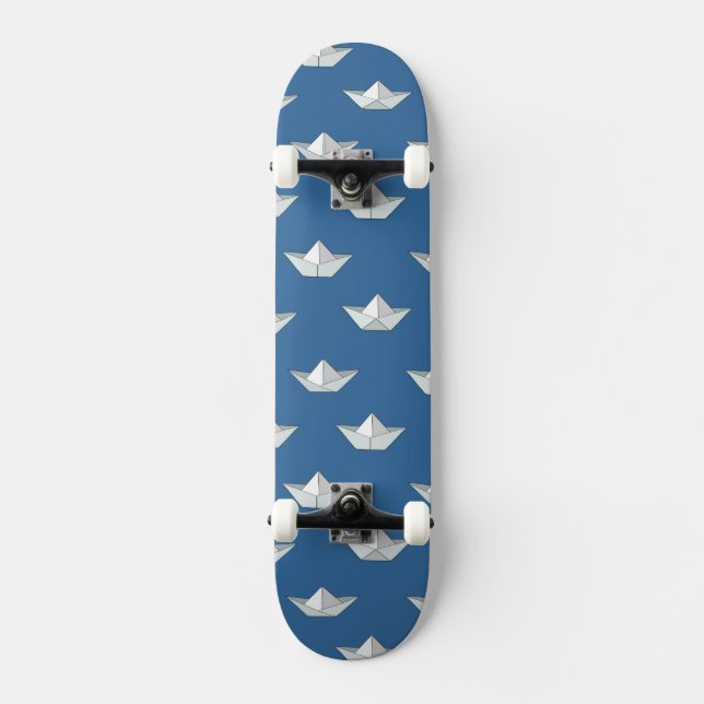 Skateboard Barcos de Origami en el modelo del agua (Anverso)