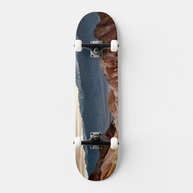 Skateboard Barranco de oro en la puesta del sol (Anverso)