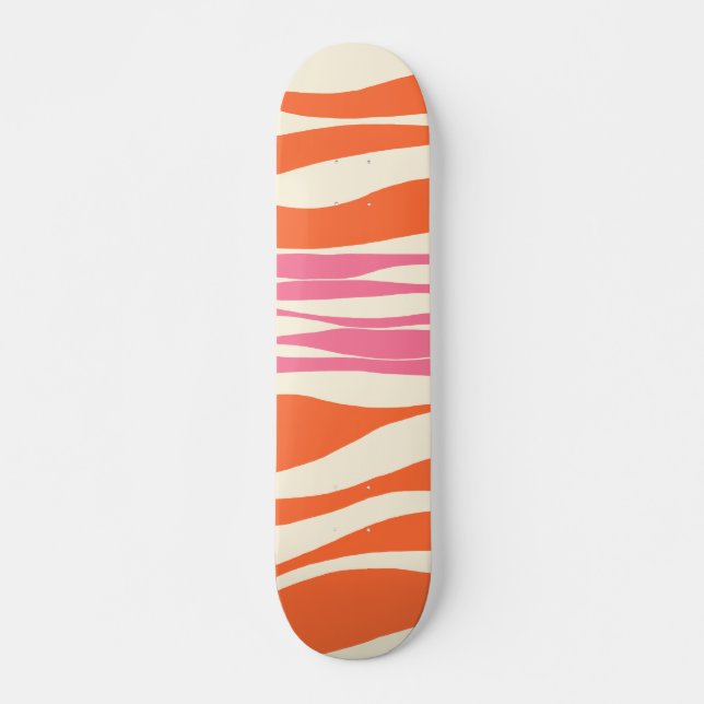 Skateboard Bce y Flow - Rosa, Naranja y Crema (Anverso )