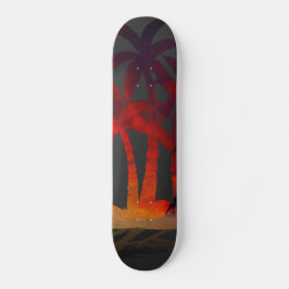 Skateboard Beach Palm Trees Sunset