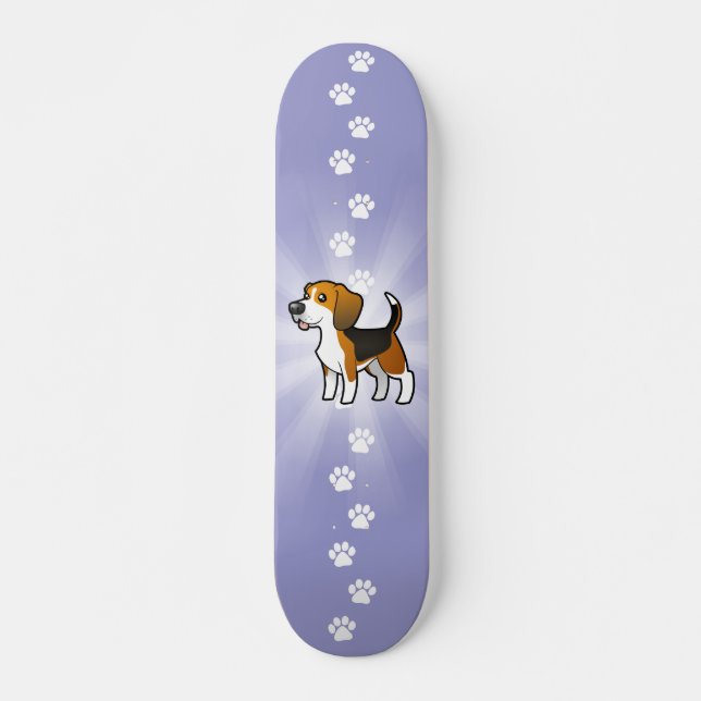 Skateboard Beagle del dibujo animado (Anverso )
