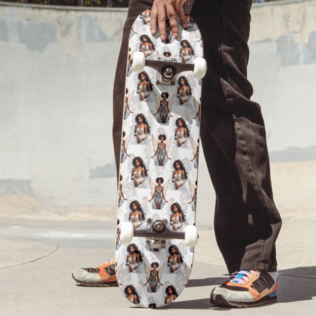 Skateboard Beautiful Black Girl Angels Pattern Design  (Subido por el creador)