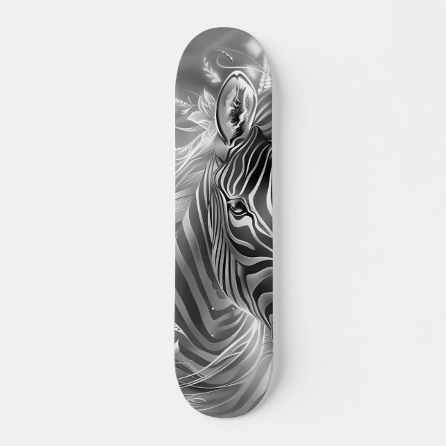 Skateboard Beautiful Fantasy Gray Scale Zebra (Anverso )