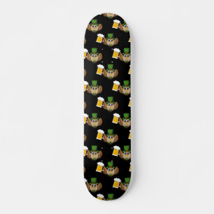Skateboard Beber de búho St Patrick's Day Pattern