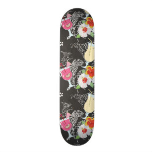 Skateboard Bebidas tropicales con los animales