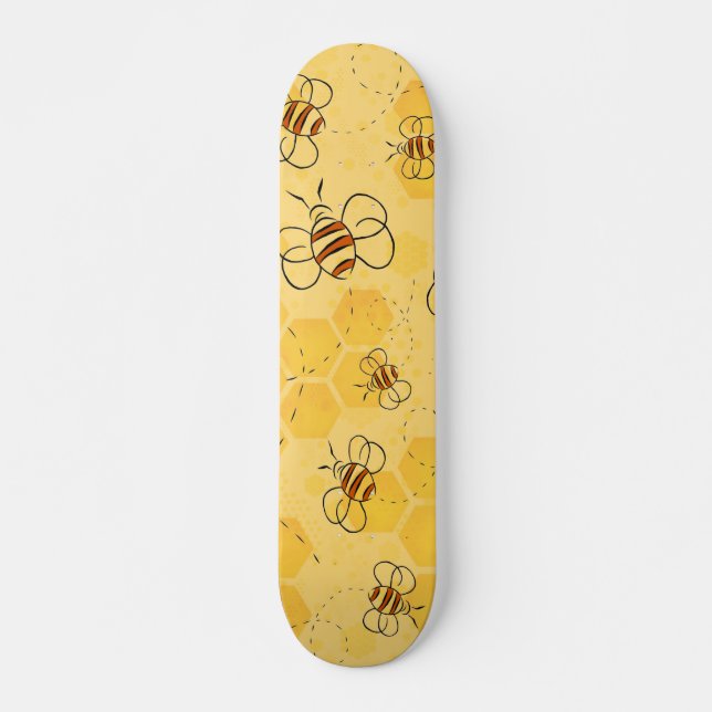 Skateboard Bee Buzzing Honey Bees Cute (Anverso )