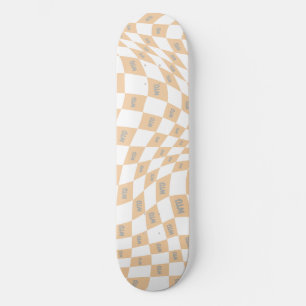 Skateboard beige a cuadros y retro moderno gris