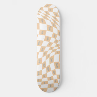Skateboard beige a cuadros y retro moderno gris